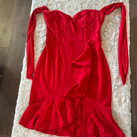 Short Red Strappy Dress Size L - Picture 7 of 8
